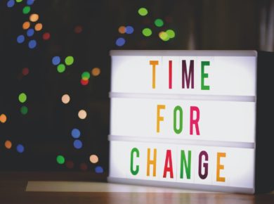 Time For Change Sign with led Light