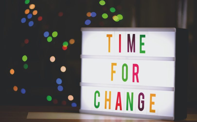 Time For Change Sign with led Light