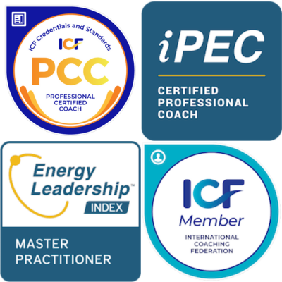 Cathy Ferringo Coaching Credentials:   
ICF Professional Certified Coach,= (PCC),
iPEC Certified Professional Coach (CPC)
iPEC Energy Leadership Master Practitioner (ELI-MP)
ICF Member 